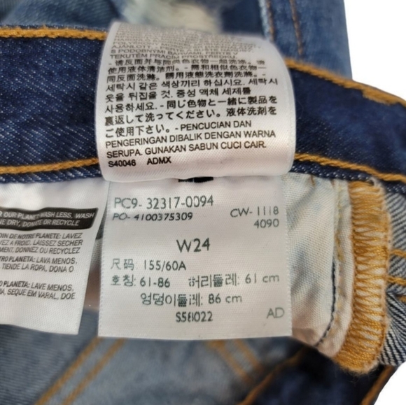 Levi's 501 Button Fly 100% Cotton Distressed Raw Hem Denim Shorts Size 24 - Picture 5 of 5